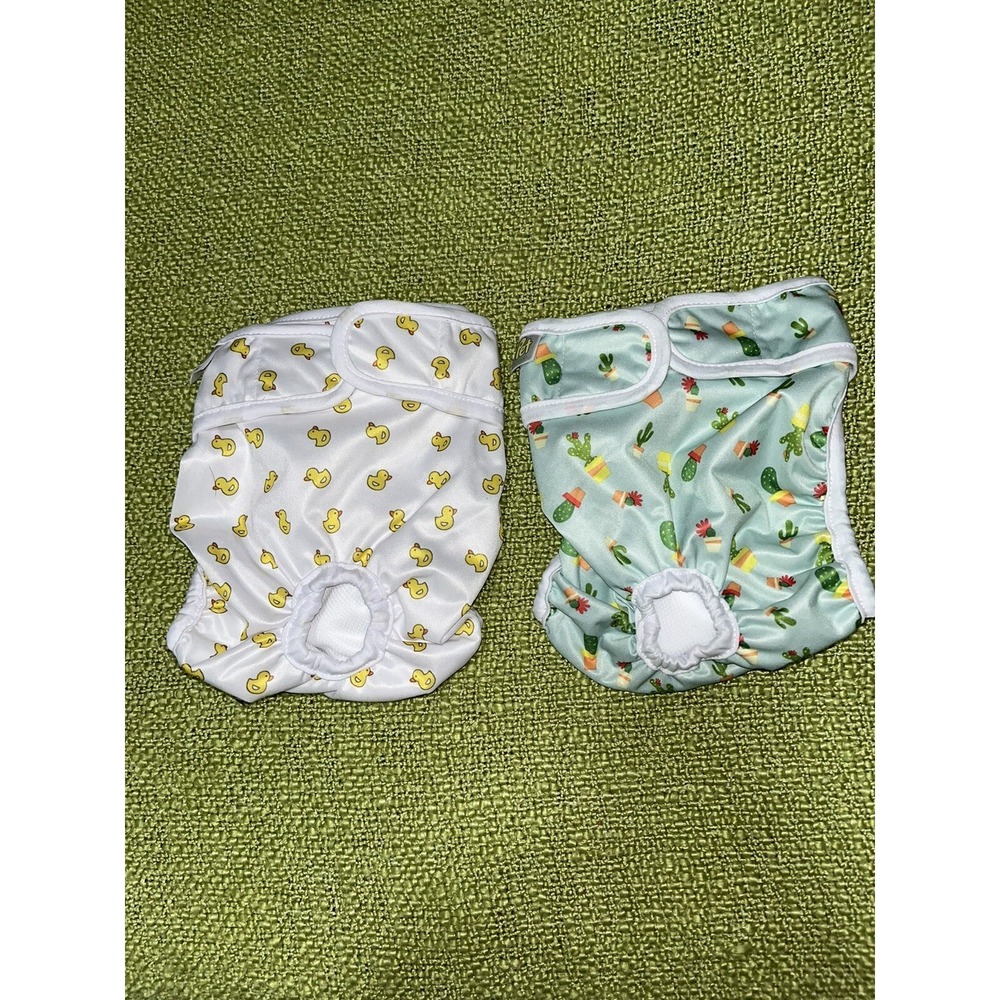 2 Pack Pet Soft Washable Female Dog Diapers Reusable Pet Doggy Diapers